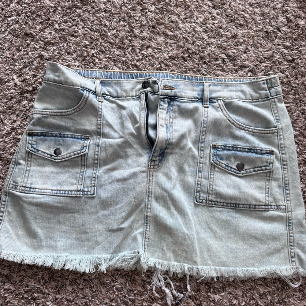 Aerie Light Blue Jean Skirt